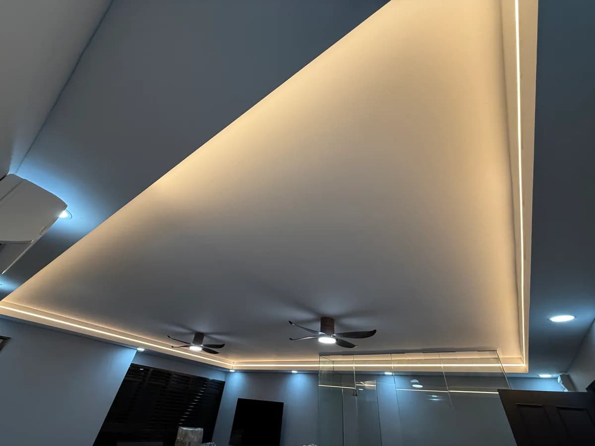 Ceiling lighting installation finish