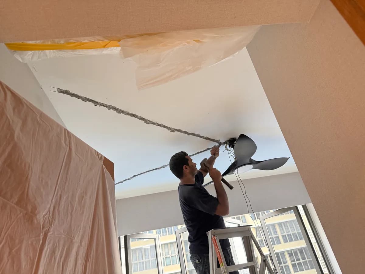 Electrical installation in progress