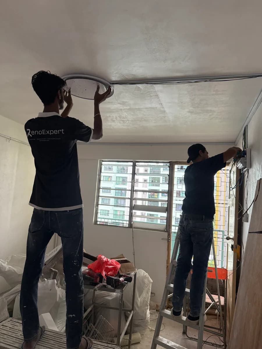 Electrical ceiling work in progress
